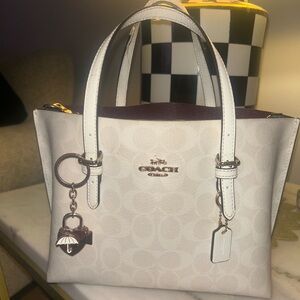 Coach Cream Satchel with Gold Accents